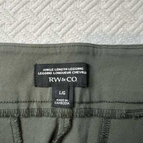 RW&CO Women Large Green Ankle Length Legging Pull On Pants Comfort Casual Stretc - Picture 2 of 11